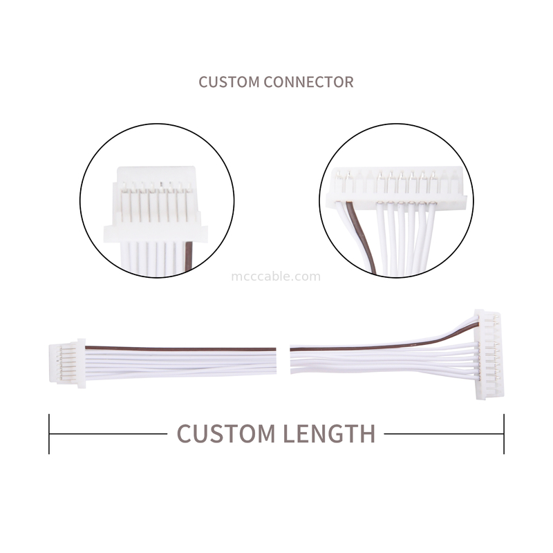 0.80mm 8 проводка JST SHR-08V-S-B провода сборки кабеля PVC LVDS PIN