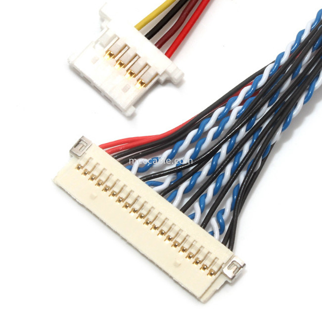 Тангаж Df19 контакта сборки кабеля 1.0mm 1.25mm Pin LVDS  30 к Df14