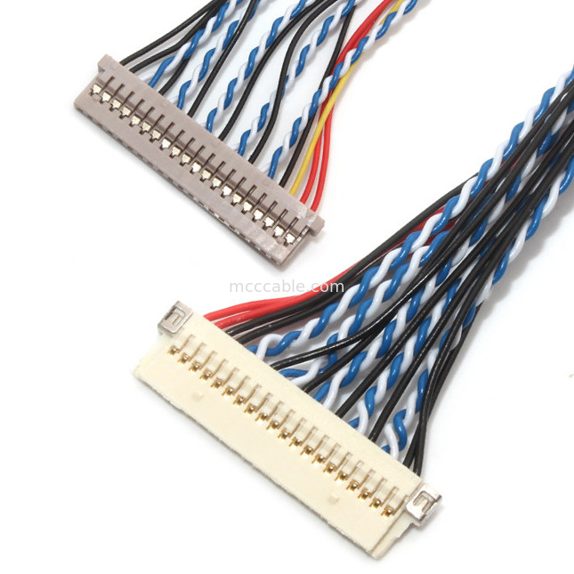 Тангаж Df19 контакта сборки кабеля 1.0mm 1.25mm Pin LVDS  30 к Df14