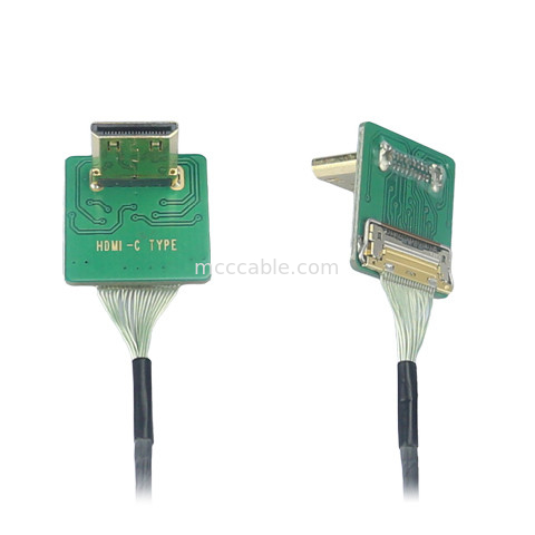 Mini Hdmi Elbow Head Hd Cable Adapter mini Hdmi-C2 к 20525-020E-02 к панели Боковой разъем соединителя 0,4 мм