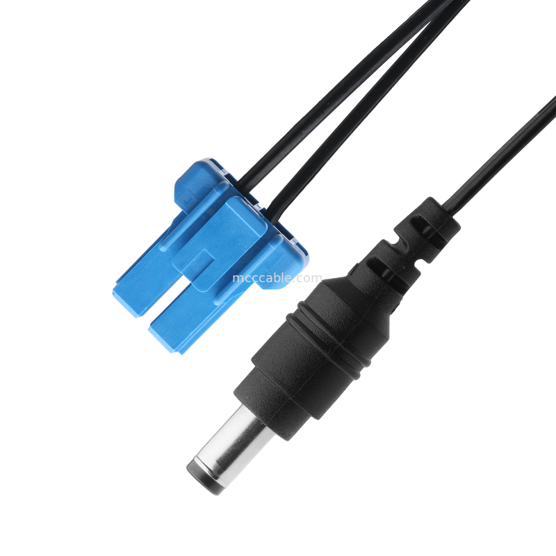 DC Plug 2.1*5.5mm Сплавный тип ПВХ Появление Формирование к TE Синий корпус 2P Женский кабельный разъем