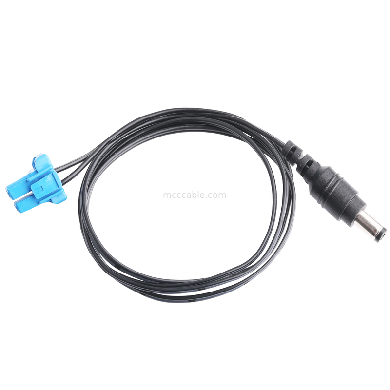 DC Plug 2.1*5.5mm Сплавный тип ПВХ Появление Формирование к TE Синий корпус 2P Женский кабельный разъем
