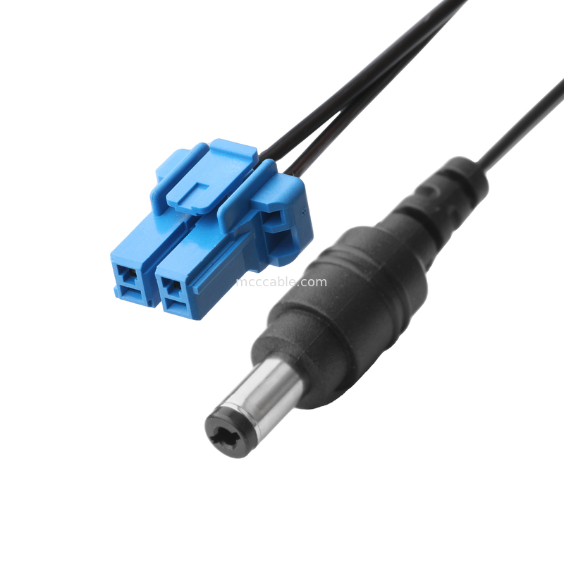 DC Plug 2.1*5.5mm Сплавный тип ПВХ Появление Формирование к TE Синий корпус 2P Женский кабельный разъем