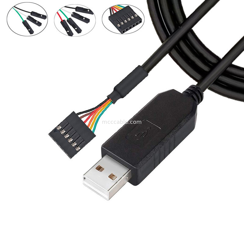 FTDI Чип USB к 6P TTL-232R-3V3 5V Модуль уровня Серийный порт кабель Ttl3.3v5v, настраиваемый Пин питания