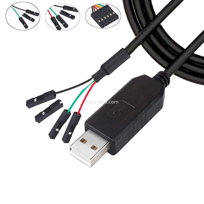 FTDI Чип USB к 6P TTL-232R-3V3 5V Модуль уровня Серийный порт кабель Ttl3.3v5v, настраиваемый Пин питания