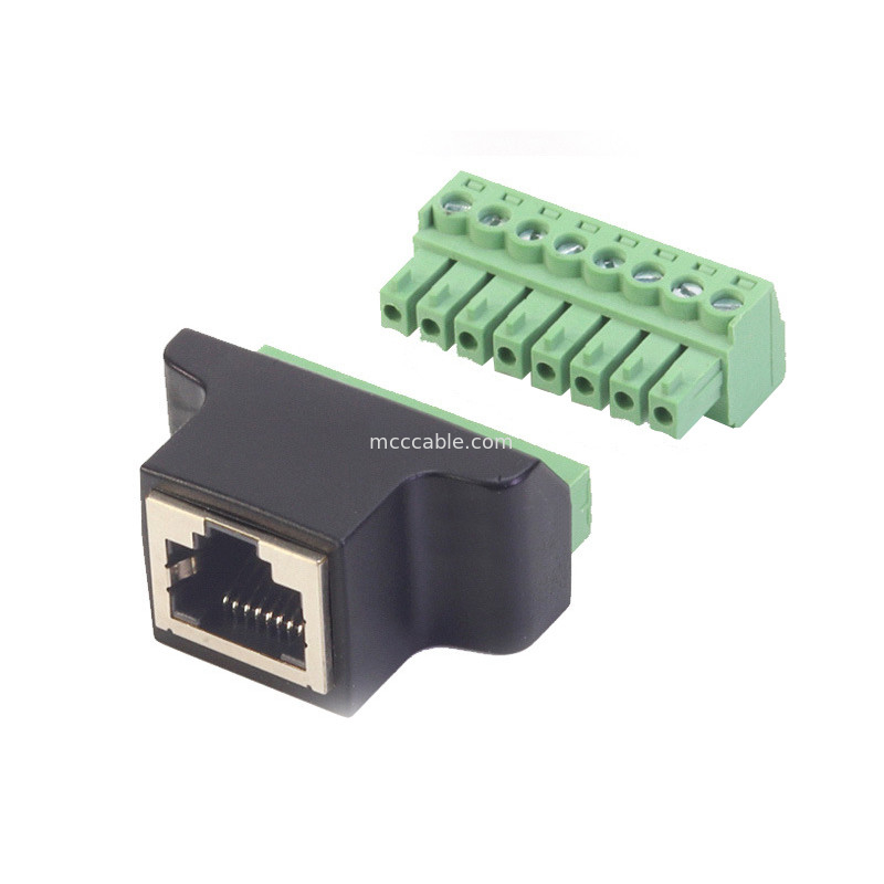 RJ45 серийный порт на 8 пинный винтовой терминал, RJ45 8p8c на 8 пинный винтовой терминал