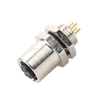 M5 Код-А Женский соединитель 4Pin Panel Flange PCB Socket IP67 Круговой интерфейс типа A
