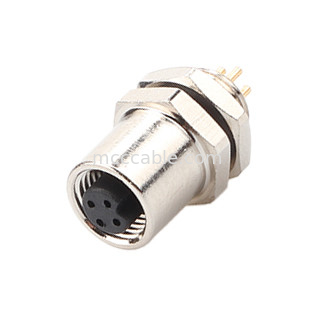 M5 Код-А Женский соединитель 4Pin Panel Flange PCB Socket IP67 Круговой интерфейс типа A