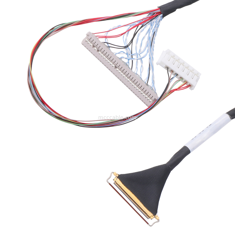 Тип микро-коаксиальный соединитель кабеля lvds lcd тангажа сборки кабеля 0.5mm Pin Lvds таможни 40 горизонтальный сопрягая