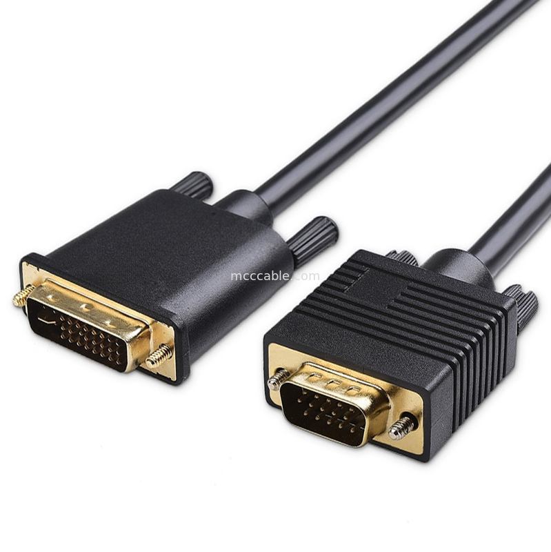 ROHS DVI-I 24+5 Pin To VGA Cable LVDS LCD Assembly Connector OEM/ODM