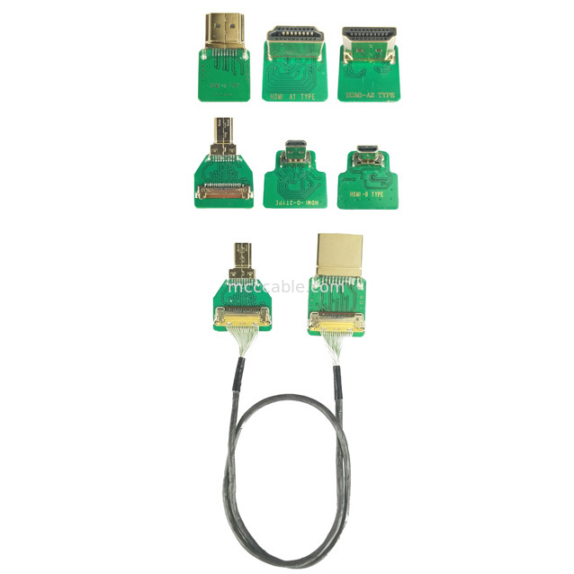 MIPI адаптеры для разъемов OEM ODM HDMI кабельный адаптер Micro Straight Head HDMI-D-180° к 20454-220-02 20455 20453
