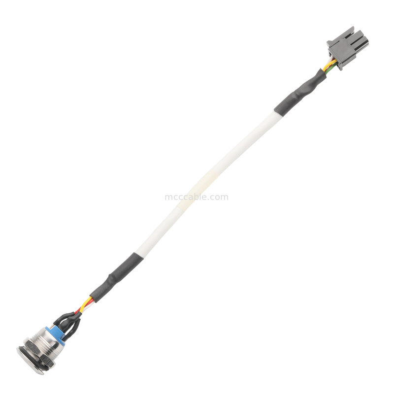 Кнопка нажатия LED Белый M12 IP65/IP67 до HSG MALE 43025-0400 Переключатель питания 3,0 мм MX