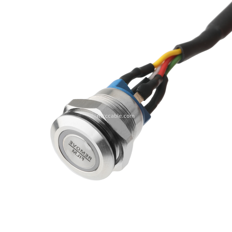 Кнопка нажатия LED Белый M12 IP65/IP67 до HSG MALE 43025-0400 Переключатель питания 3,0 мм MX