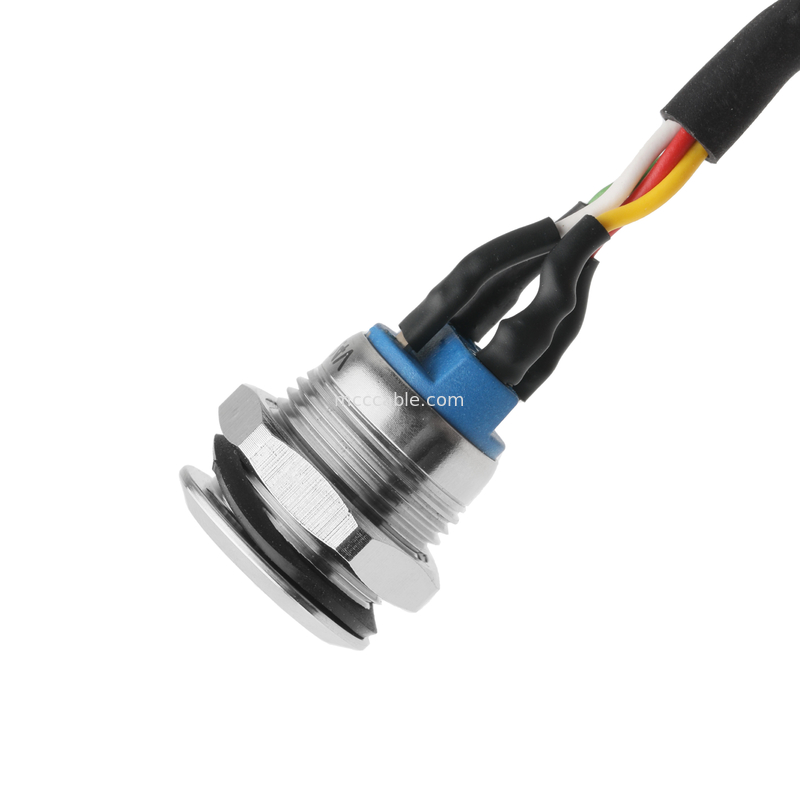 Кнопка нажатия LED Белый M12 IP65/IP67 до HSG MALE 43025-0400 Переключатель питания 3,0 мм MX