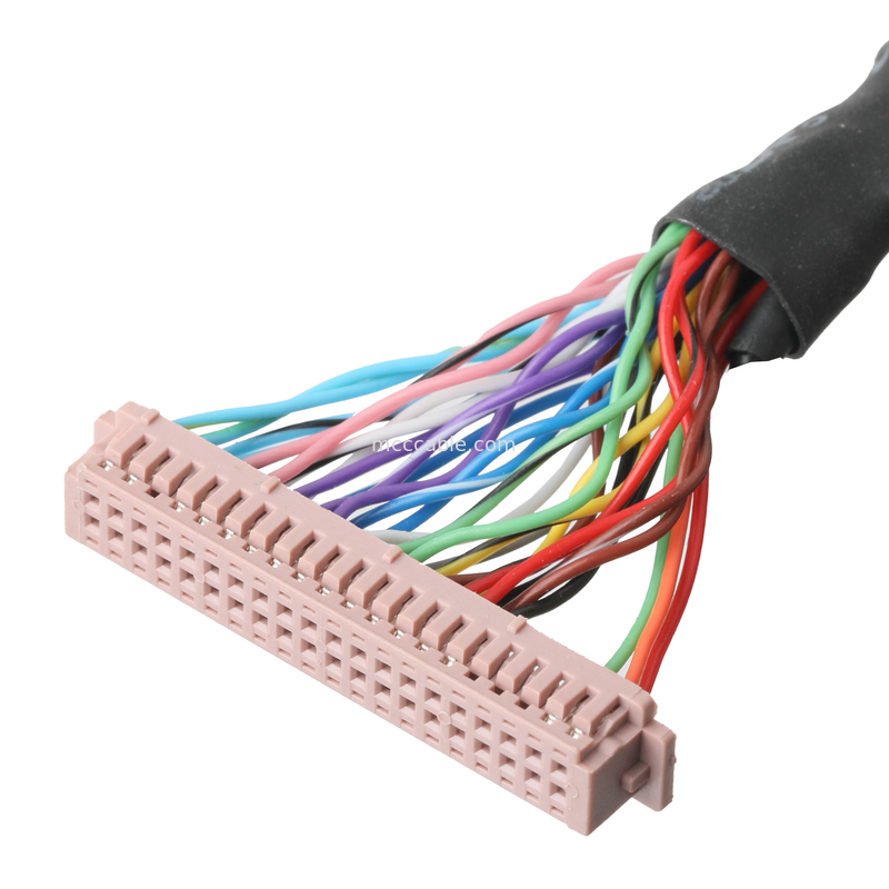 Кабельная сборка Lvds  DF13-40Pin Pitch 1,25 мм до HD-SUB 26P FEMALE SLODER UL 1007 20AWG Кабель OEM / ODM