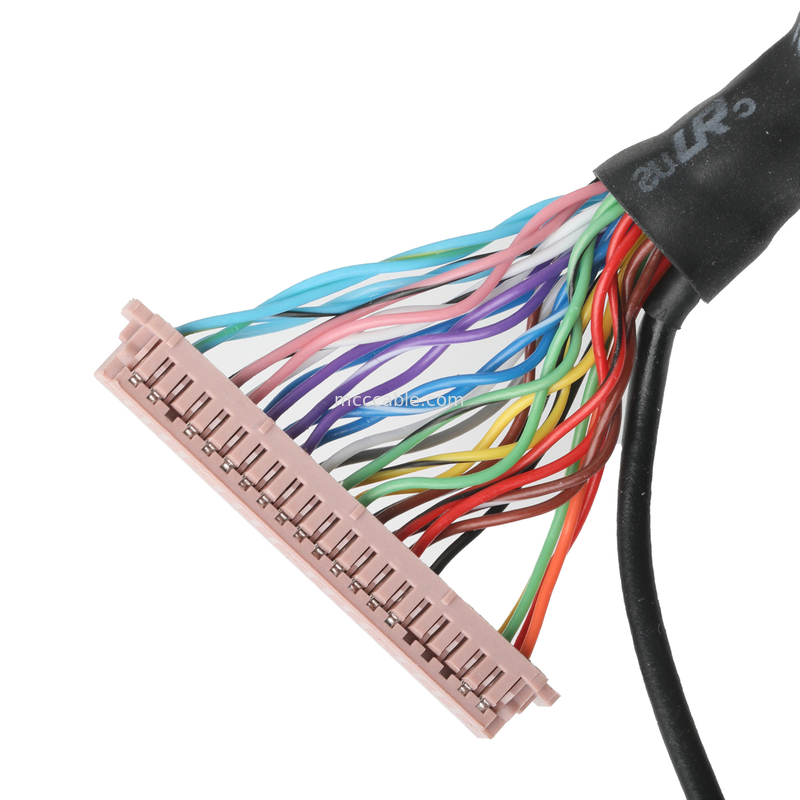Кабельная сборка Lvds  DF13-40Pin Pitch 1,25 мм до HD-SUB 26P FEMALE SLODER UL 1007 20AWG Кабель OEM / ODM