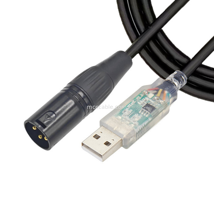 USB на DMX512 ступени трехядерный XLR мужской кабель осветительного сигнала кабель par светового луча миксера кабель управления