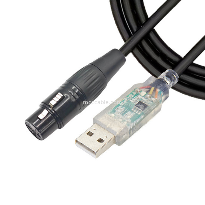 USB на DMX512 ступени трехядерный XLR мужской кабель осветительного сигнала кабель par светового луча миксера кабель управления