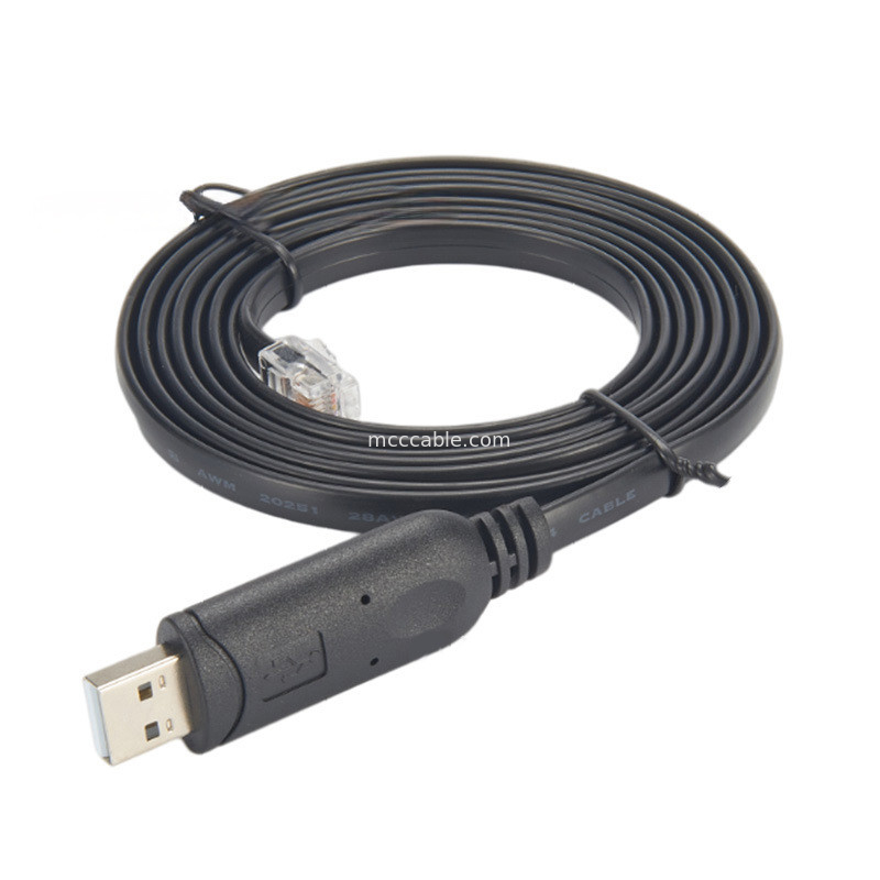 USB-A к RS232 RJ12 Серийный кабель 6P6C совместим с RS232 Конфигурация связи Линия отладки