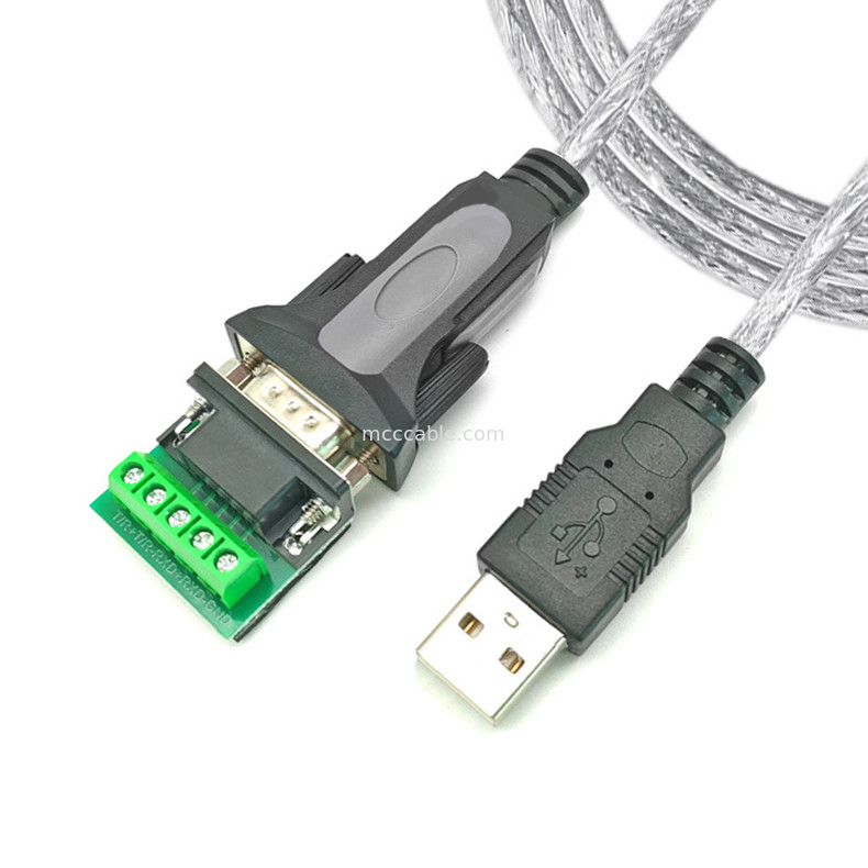 USB-A к RS485 Серийный порт DB9 Промышленный цифровой сигнал кабеля, поддержка различных интерфейсов настройки