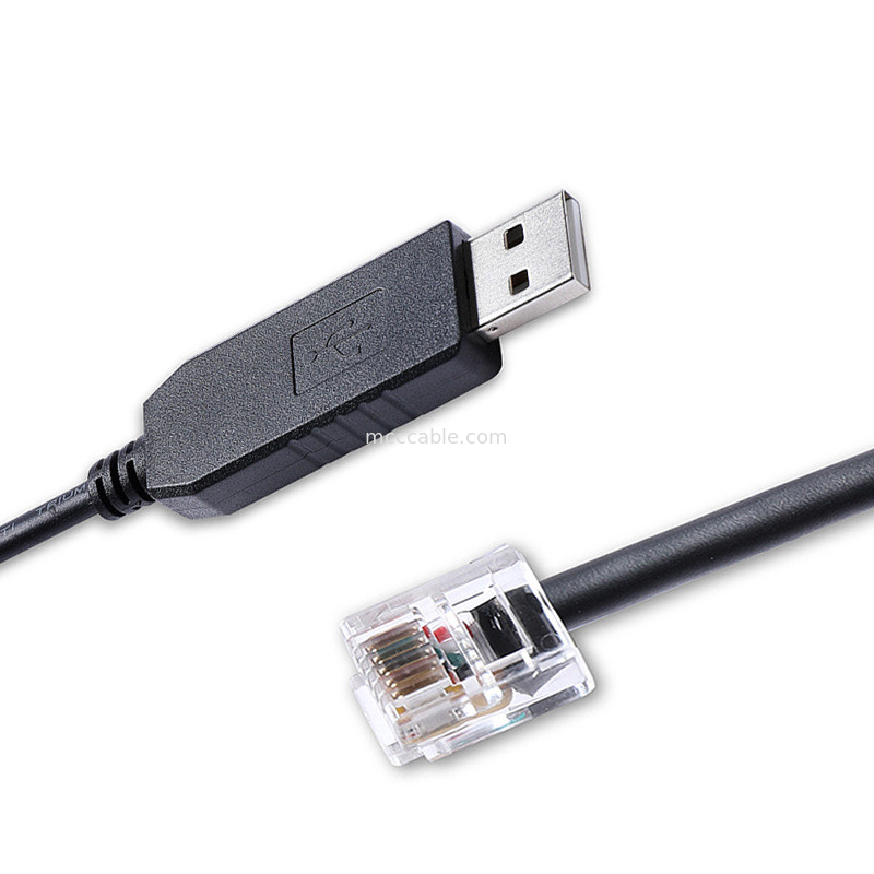 USB-A к RS232 RJ12 Серийный кабель 6P6C совместим с RS232 Конфигурация связи Линия отладки