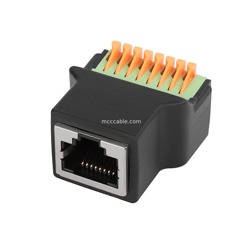 Протокол RJ45 к 8Pin Core Quick-connect Terminal без сварки женская 8P8C кристаллическая головка сети, с нитью