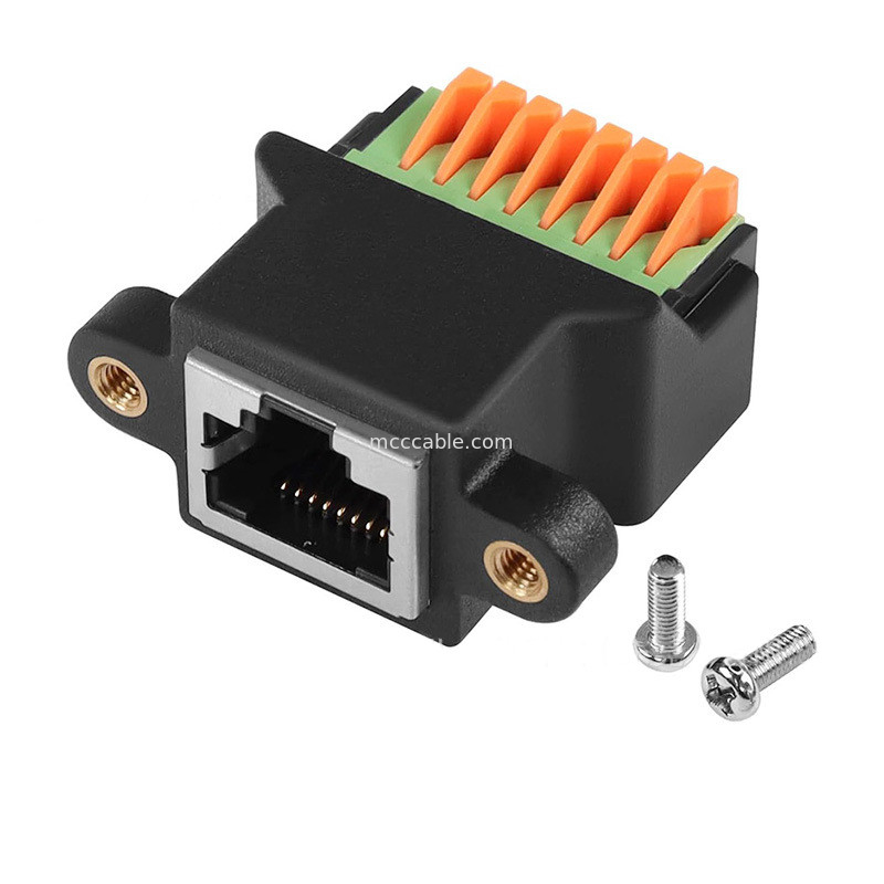 Протокол RJ45 к 8Pin Core Quick-connect Terminal без сварки женская 8P8C кристаллическая головка сети, с нитью