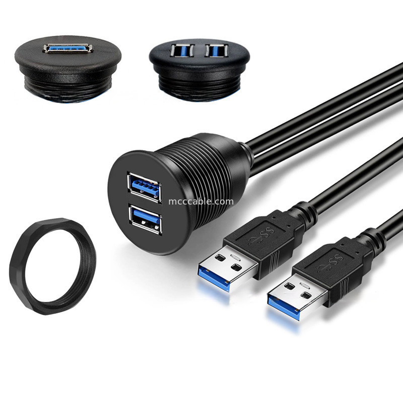 Специальное ремень USB3.0 молодняк Автомобильный панель приборной панели кабель круглая голова USB3.0 мужчина к женщине расширения кабеля водонепроницаемый кабель