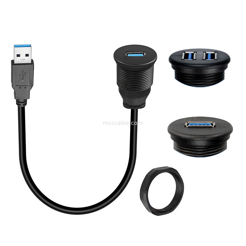 Специальное ремень USB3.0 молодняк Автомобильный панель приборной панели кабель круглая голова USB3.0 мужчина к женщине расширения кабеля водонепроницаемый кабель