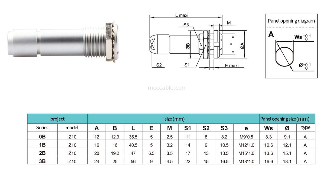 Коннектор B серии Z9 2P для медицинской авиации, научных исследований, военных