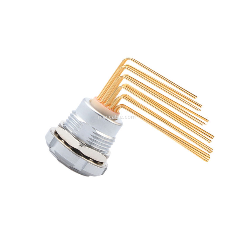 Круговое водонепроницаемое соединитель Z2 26Pin двойной гайки 90° угол штифтного ядра внутренний и внешний гайка фиксированный разъем