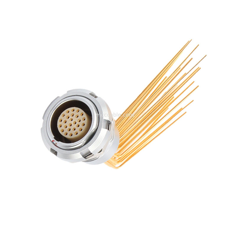 Круговое водонепроницаемое соединитель Z2 26Pin двойной гайки 90° угол штифтного ядра внутренний и внешний гайка фиксированный разъем