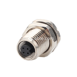 Промышленный круговой водонепроницаемый разъем M5 Код-A 4Pin Panel Flange PCB Female Socket IP67