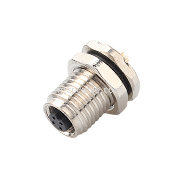 Промышленный круговой водонепроницаемый разъем M5 Код-A 4Pin Panel Flange PCB Female Socket IP67