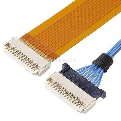 Горизонтальный микрокоаксиальный кабель 0,5 мм толщиной DW-5 20598-008T-02 Сцепление 8 штифтов