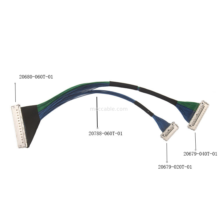 60 PIN Микрокоаксиальный кабель EMI Shielding кабель 20788 060T 01 lvds edp кабель