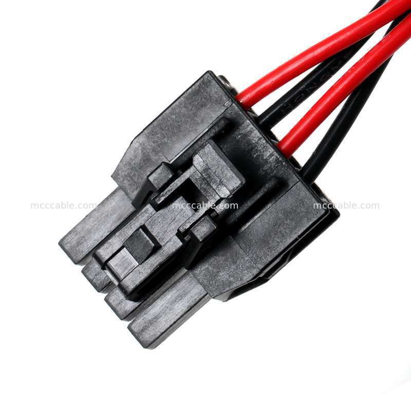 4 Pin Nano-Fit to MTA156 Power Supply Cable Assembly 15V AWG22 Custom Wire Harness