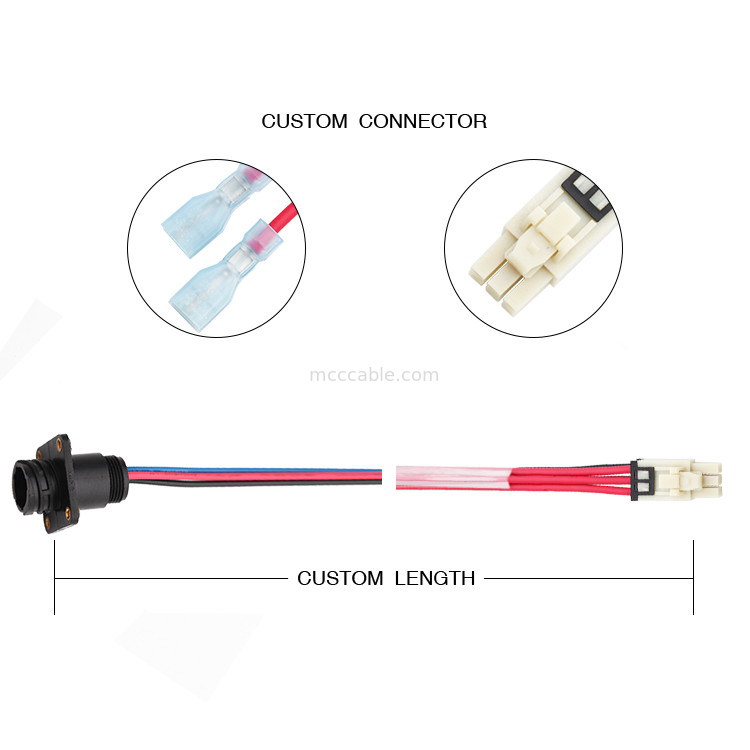 6 собрание проводки Molex провода длины Pin 100mm 1722582106 до 4 Pin TE 208130-1